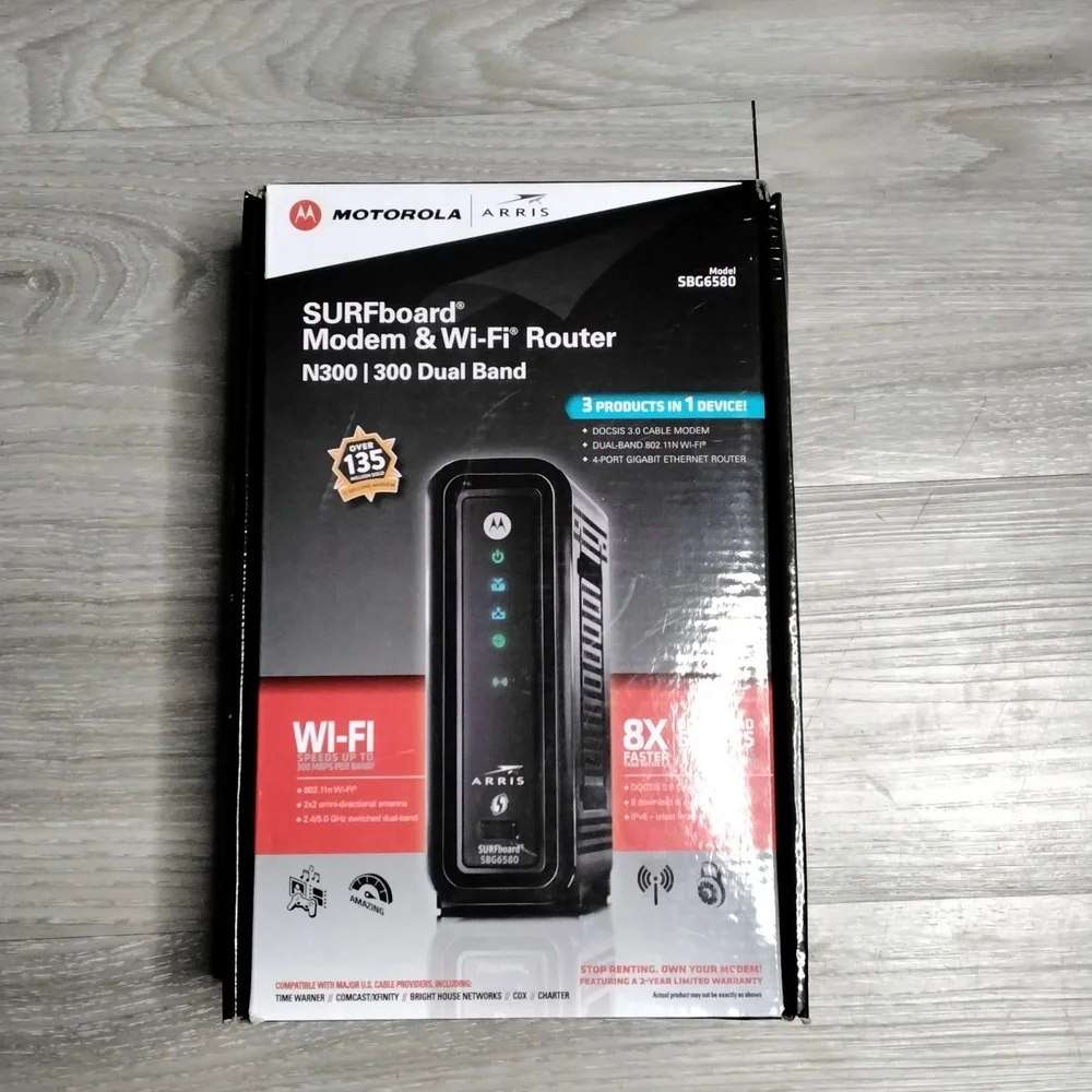 Arris Surfboard Modem & WiFi Router Model SBG6580 - Picture 1 of 9